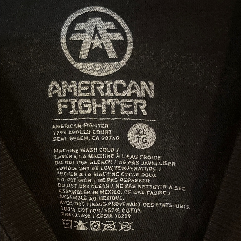 Youth XL American Fighter Black Graphic T-Shirt - Picture 3 of 5